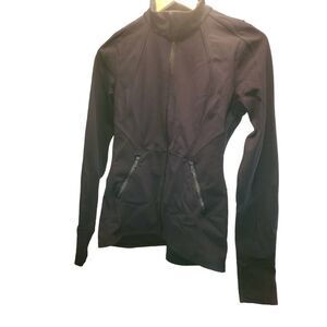 Lululemon Sleek Essentials Black Athletic Jacket with Full Zip Streamlined Fit B